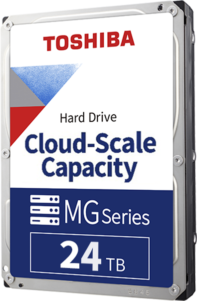 Product image of cloud-scale capacity MG series HDD provides cost-effective data storage to support AI’s massive data growth and long-term archiving needs.
