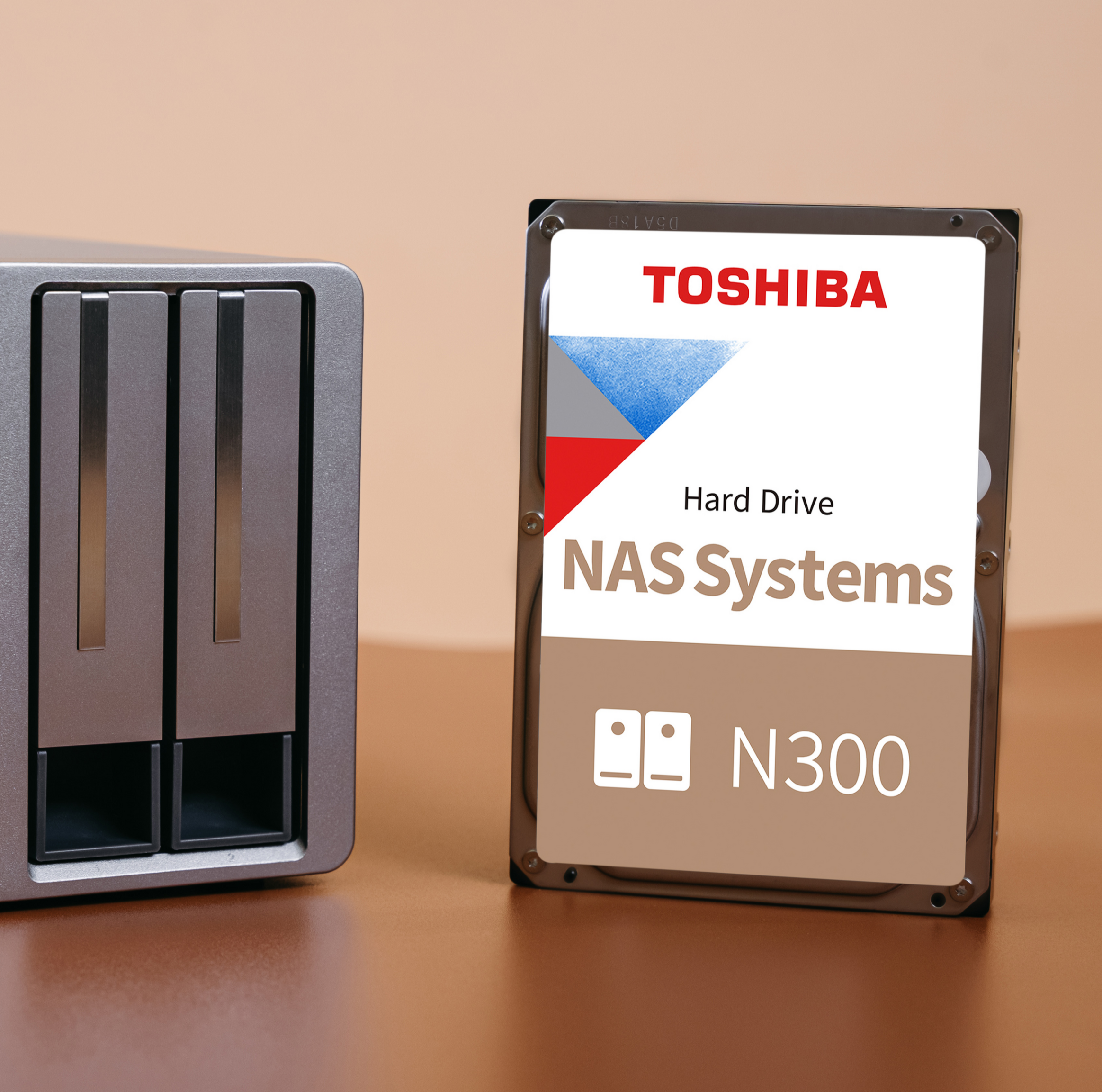 The Toshiba N300 NAS Internal HDD has built-in Rotational Vibration (RV) sensors and heat prevention controls detect and compensate for shock.