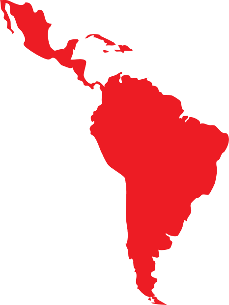 Image of Central America and South America Map